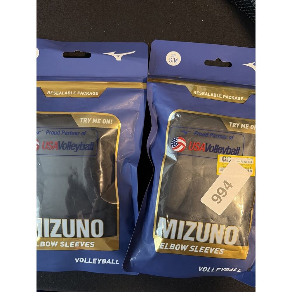 2 packs Mizuno Volleyball Black Elbow Pads Size S/M Brand New